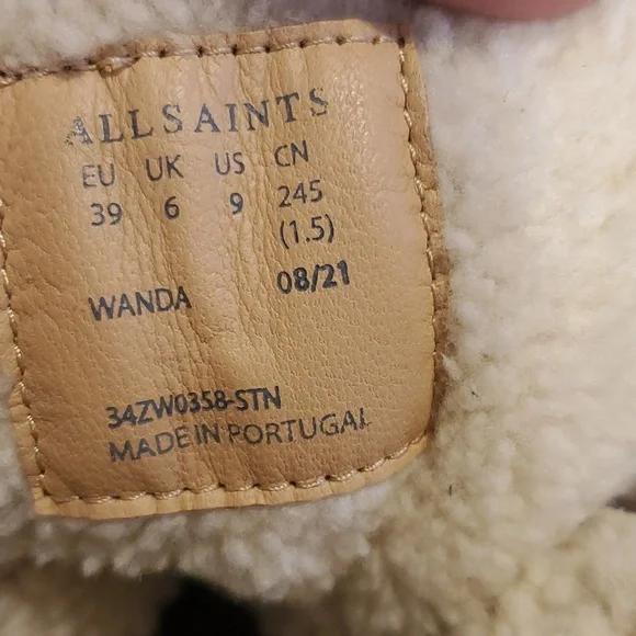 Allsaints Wanda Suede & Shearling Hiking Boot In Gray Size 9 NWT'S - Picture 11 of 12